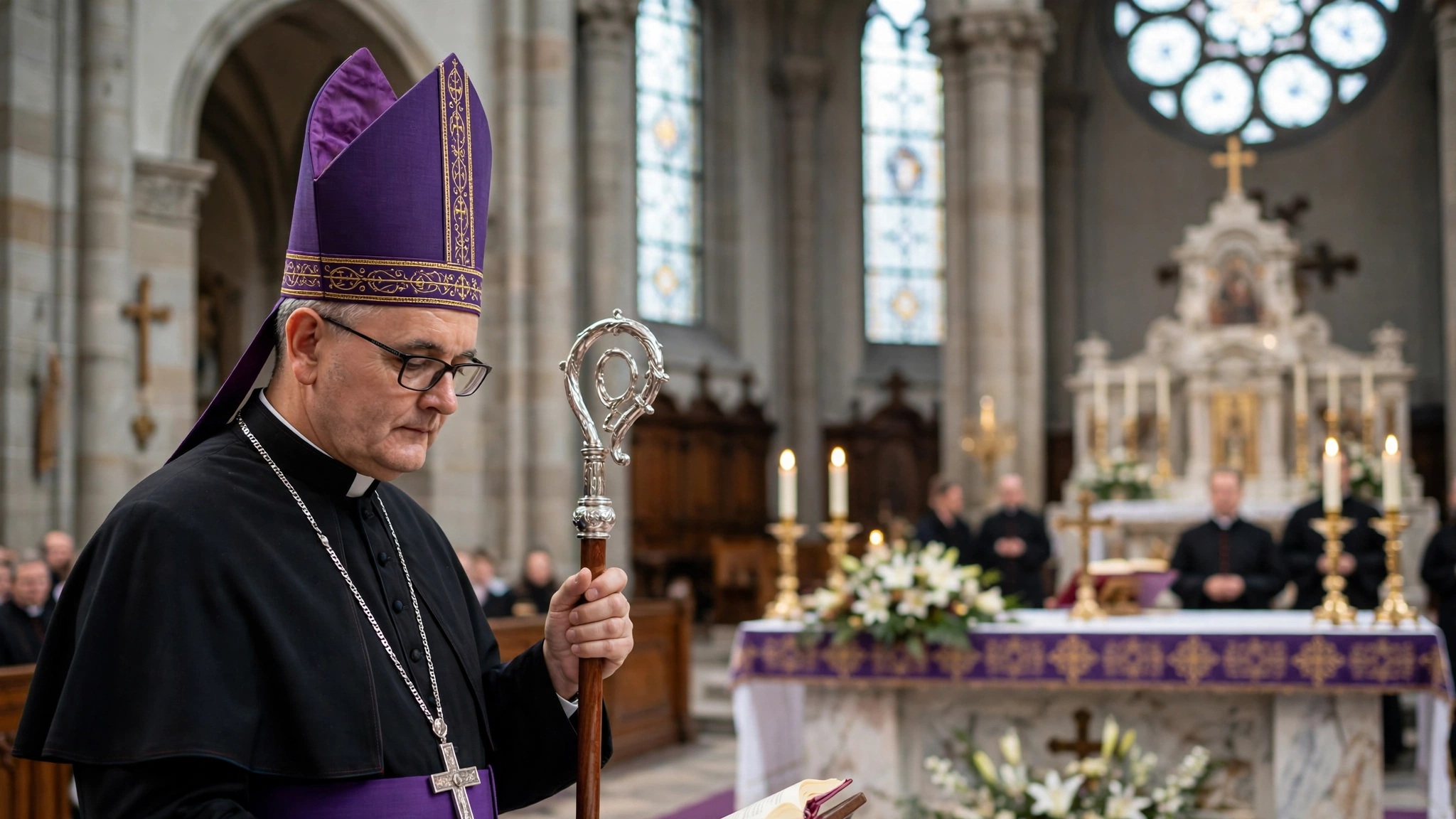 Abp Andrzej Przybylski w katowickiej archikatedrze Chrystusa Króla podczas liturgii