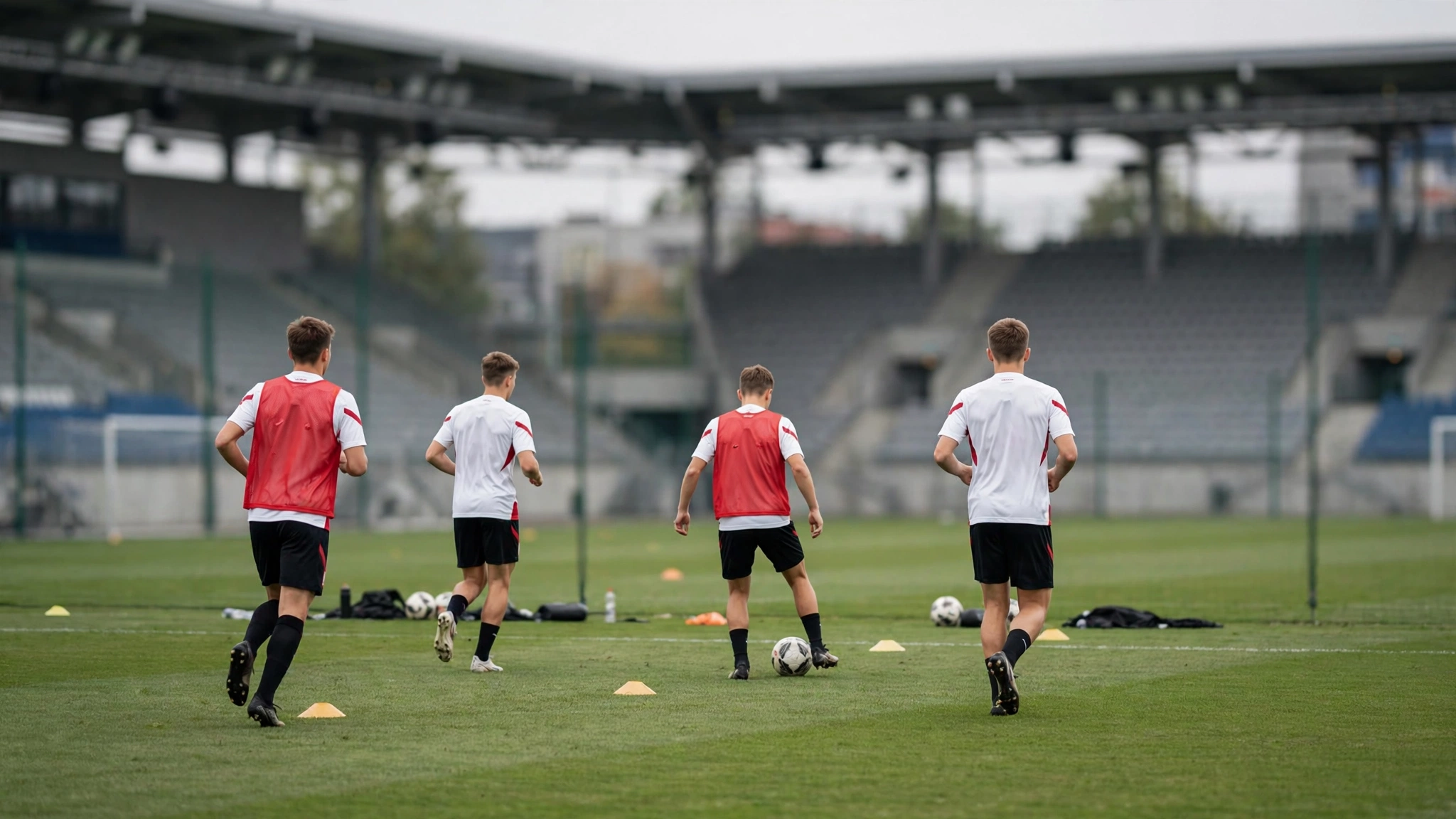 Piłkarze reprezentacji Polski U21 podczas treningu na Arenie Katowice